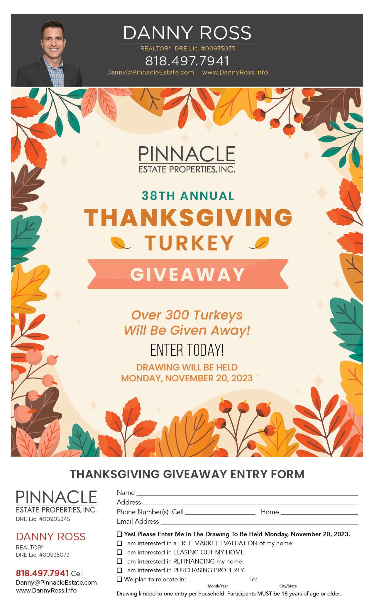 Thanksgiving Turkey Drop Flyer 2023